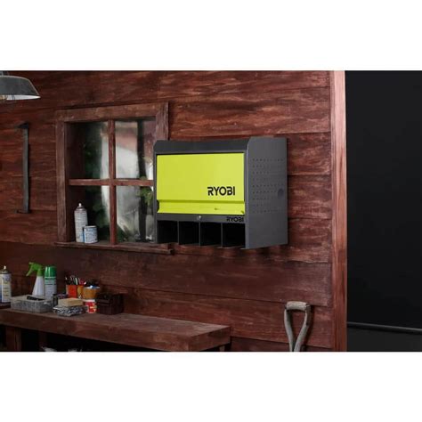 ryobi steel 2-shelf wall mounted garage cabinet|wall mounted storage cabinet.